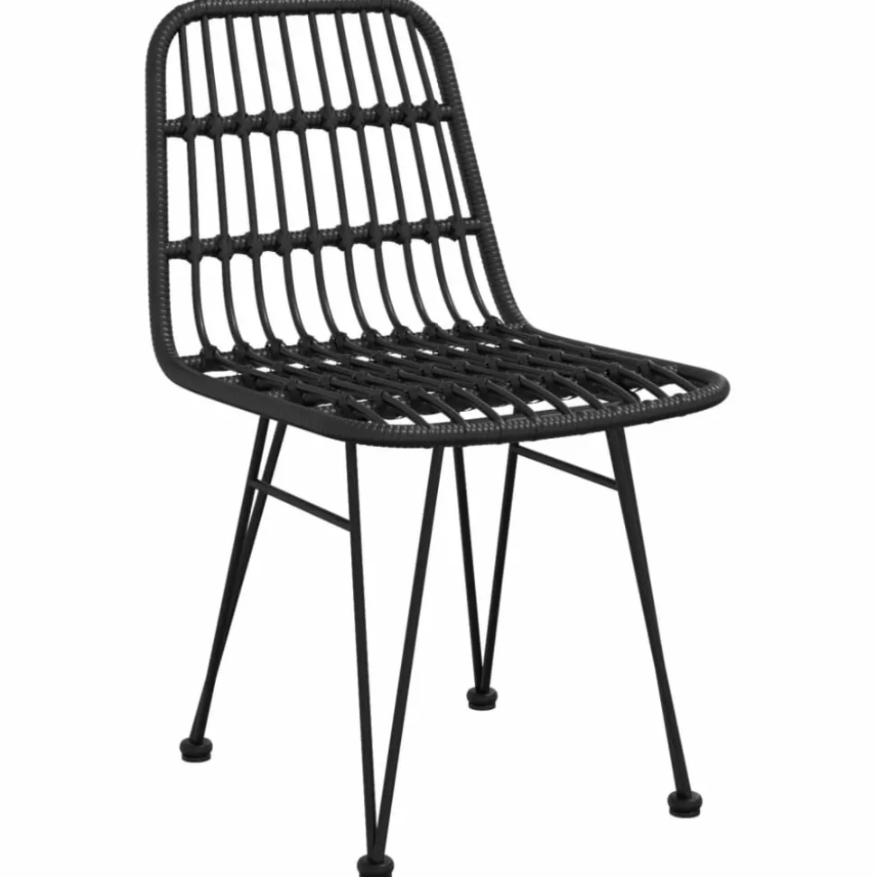 MAISON EXCLUSIVE - Chaises de jardin lot de 2 noir 48x62x84 cm résine tressée
