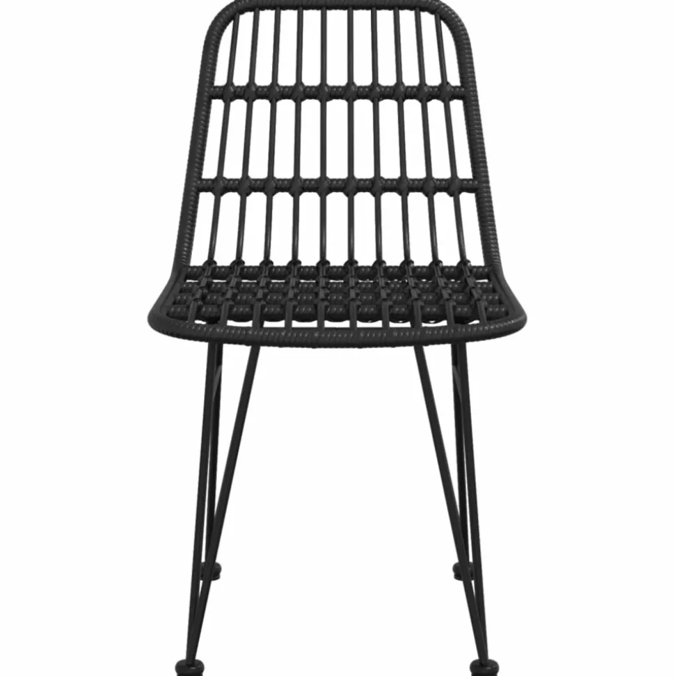 MAISON EXCLUSIVE - Chaises de jardin lot de 2 noir 48x62x84 cm résine tressée