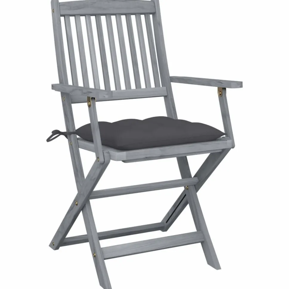 MAISON EXCLUSIVE - Chaises pliables d'extérieur lot de 6 et coussins bois d'acacia