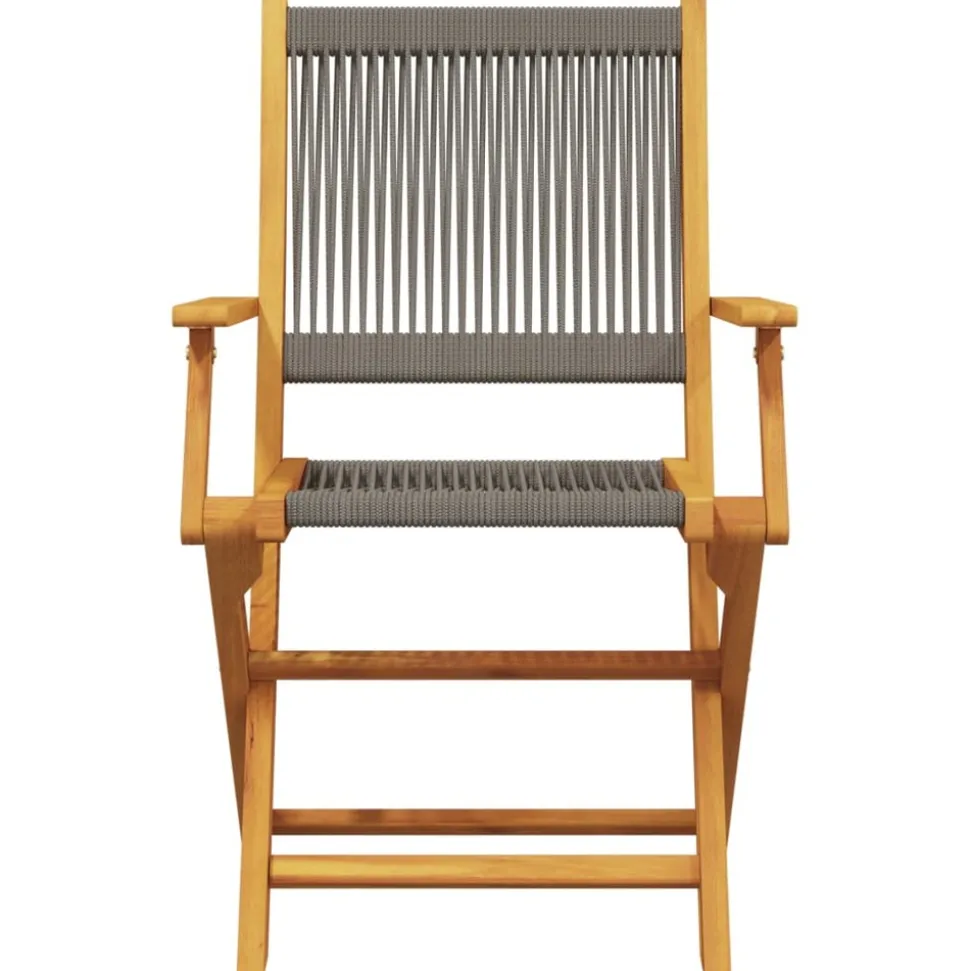 MAISON EXCLUSIVE - Chaises pliables de jardin 4 pcs gris bois d'acacia massif
