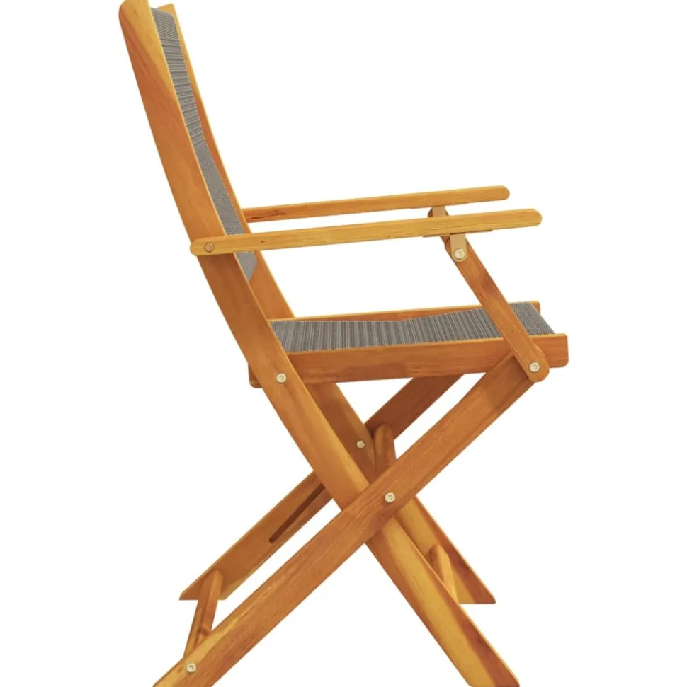 MAISON EXCLUSIVE - Chaises pliables de jardin 4 pcs gris bois d'acacia massif