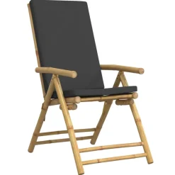 MAISON EXCLUSIVE - Chaises inclinables de jardin pliantes lot de 4 coussins bambou