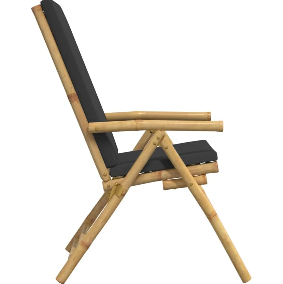 MAISON EXCLUSIVE - Chaises inclinables de jardin pliantes lot de 4 coussins bambou