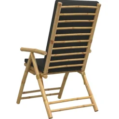 MAISON EXCLUSIVE - Chaises inclinables de jardin pliantes lot de 4 coussins bambou