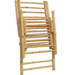 MAISON EXCLUSIVE - Chaises inclinables de jardin pliantes lot de 4 coussins bambou