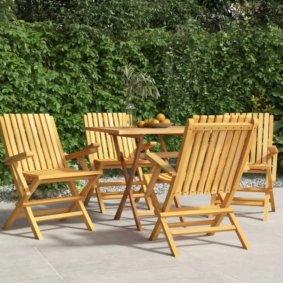 MAISON EXCLUSIVE - Chaises de jardin pliantes lot de 4 61x67x90cm bois massif teck