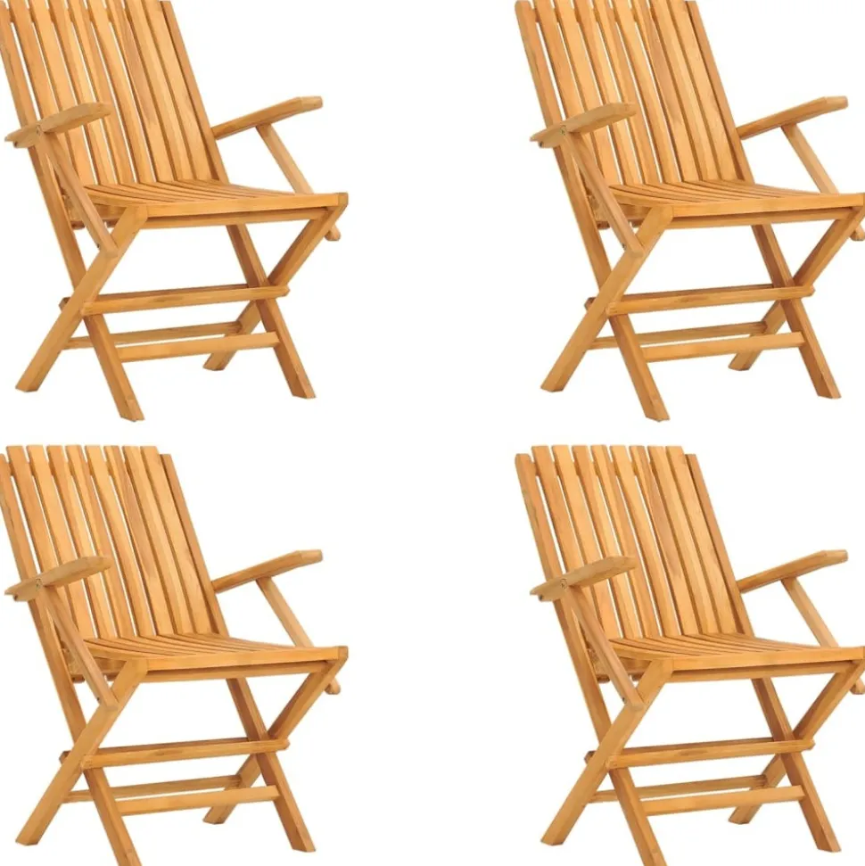 MAISON EXCLUSIVE - Chaises de jardin pliantes lot de 4 61x67x90cm bois massif teck