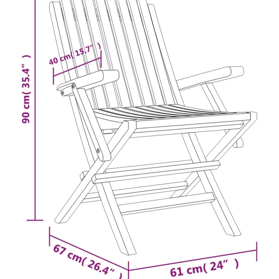 MAISON EXCLUSIVE - Chaises de jardin pliantes lot de 4 61x67x90cm bois massif teck