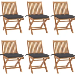 MAISON EXCLUSIVE - Chaises pliables de jardin avec coussins lot de 6 bois de teck