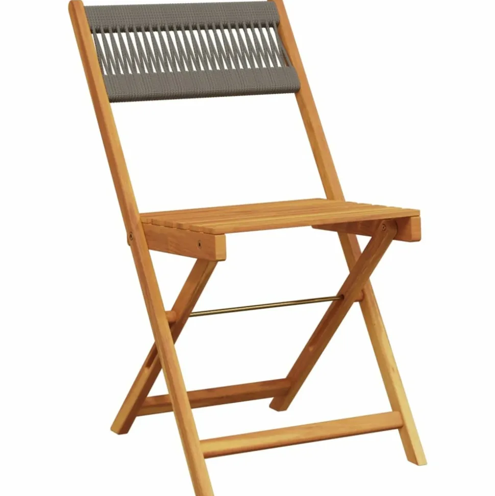 MAISON EXCLUSIVE - Chaises pliables de jardin 4 pcs gris bois d'acacia massif