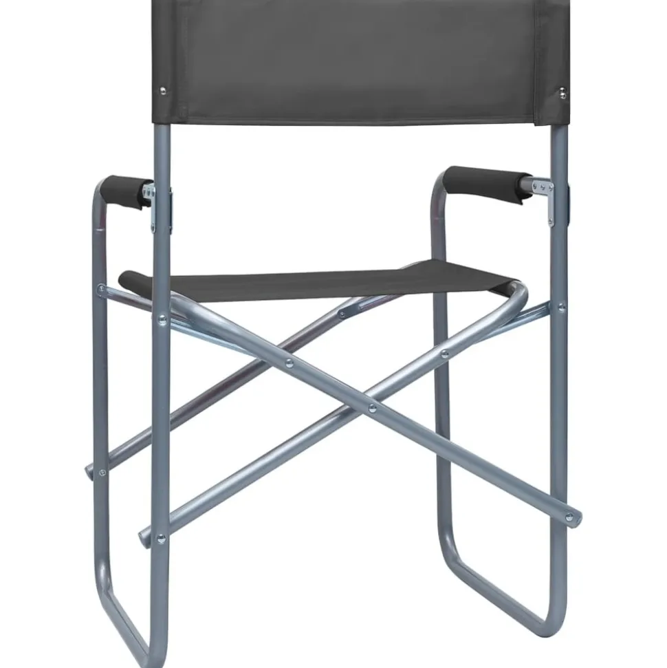 MAISON EXCLUSIVE - Chaises de metteur en scène lot de 2 acier gris