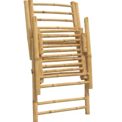 MAISON EXCLUSIVE - Chaises inclinables de jardin pliantes lot de 6 coussins bambou