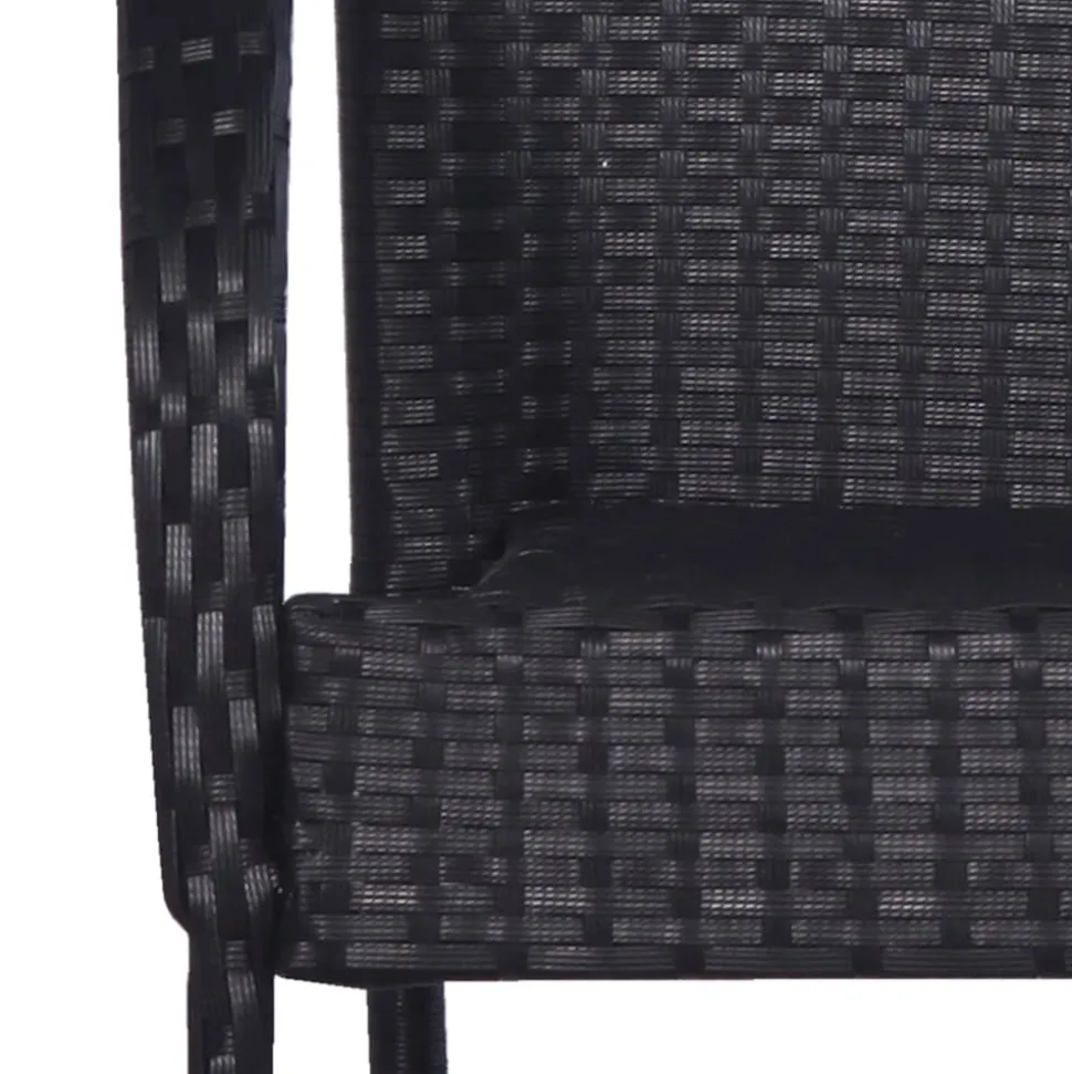 MAISON EXCLUSIVE - Chaises empilables d'extérieur lot de 4 résine tressée noir