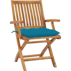 MAISON EXCLUSIVE - Chaises pliables de jardin avec coussins lot de 8 teck solide