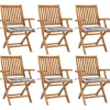 MAISON EXCLUSIVE - Chaises pliables de jardin avec coussins lot de 6 bois de teck