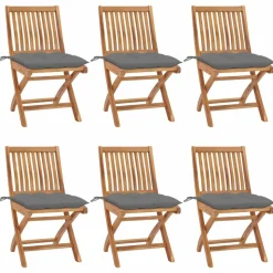 MAISON EXCLUSIVE - Chaises pliables de jardin avec coussins lot de 6 bois de teck
