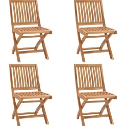 MAISON EXCLUSIVE - Chaises pliables de jardin lot de 4 bois de teck solide