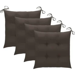 MAISON EXCLUSIVE - Chaises de jardin empilables avec coussins lot de 4 teck solide