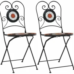 MAISON EXCLUSIVE - Chaises de bistro pliables lot de 2 terre cuite blanc céramique