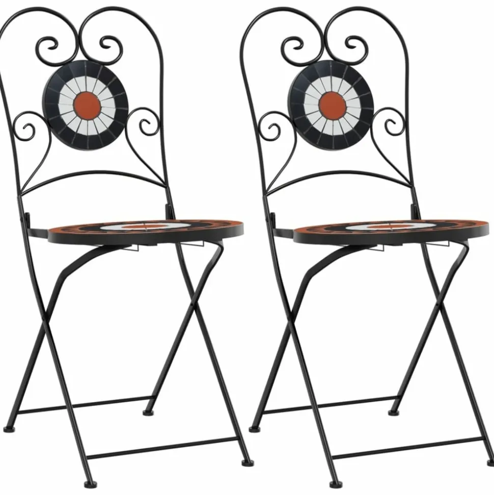 MAISON EXCLUSIVE - Chaises de bistro pliables lot de 2 terre cuite blanc céramique