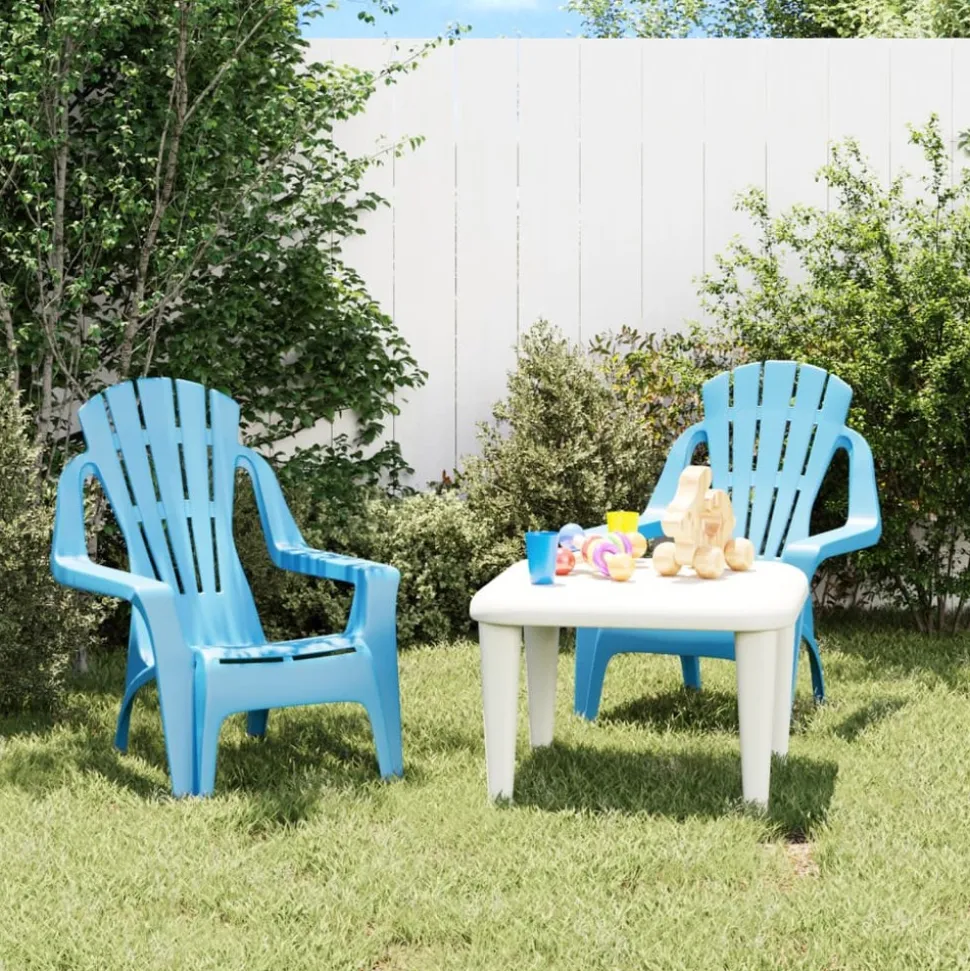 MAISON EXCLUSIVE - Chaises de jardin pour enfants lot de 2 bleu 37x34x44 cm pp