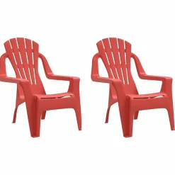 MAISON EXCLUSIVE - Chaises de jardin pour enfants lot de 2 rouge 37x34x44 cm pp