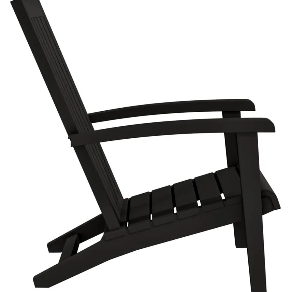MAISON EXCLUSIVE - Chaises de jardin adirondack lot de 2 noir polypropylène