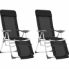 MAISON EXCLUSIVE - Chaises de camping pliantes et repose-pied lot de 2 textilène