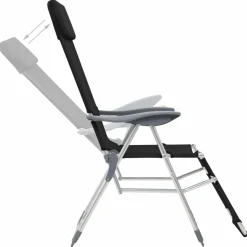 MAISON EXCLUSIVE - Chaises de camping pliantes et repose-pied lot de 2 textilène