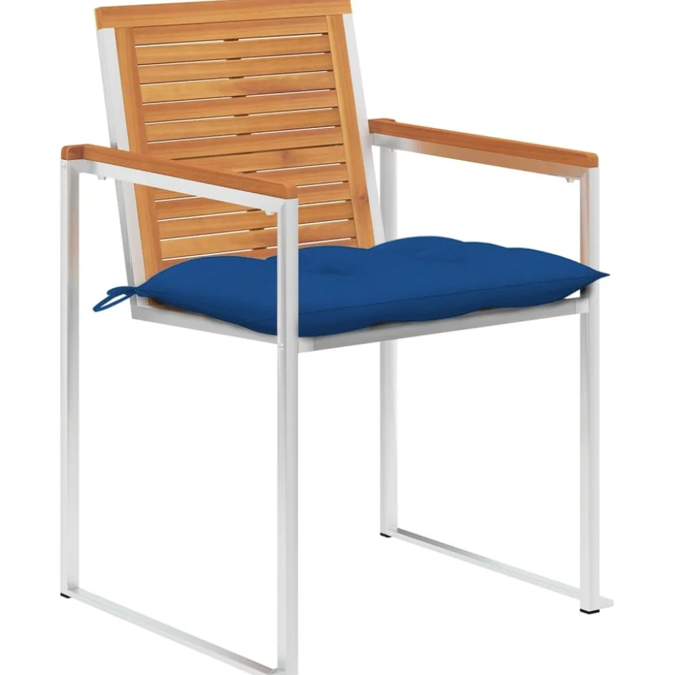 MAISON EXCLUSIVE - Chaises de jardin lot de 8 avec coussins bois d'acacia massif
