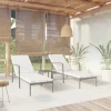 MAISON EXCLUSIVE - Chaises longues lot de 2 avec table résine tressée noir