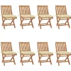 MAISON EXCLUSIVE - Chaises pliables de jardin avec coussins lot de 8 teck solide
