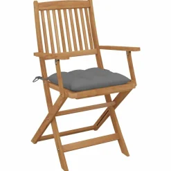 MAISON EXCLUSIVE - Chaises pliables d'extérieur et coussins lot de 8 bois d'acacia