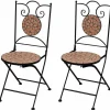 MAISON EXCLUSIVE - Chaises pliables de bistro 2 pcs céramique terre cuite
