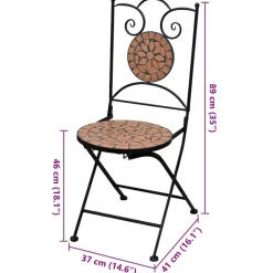 MAISON EXCLUSIVE - Chaises pliables de bistro 2 pcs céramique terre cuite