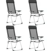 MAISON EXCLUSIVE - Chaises pliables de camping lot de 4 noir aluminium