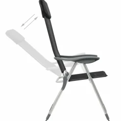 MAISON EXCLUSIVE - Chaises pliables de camping lot de 4 noir aluminium