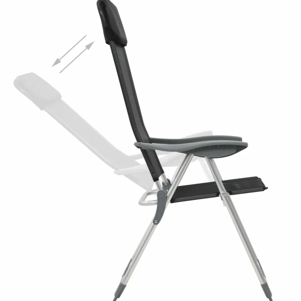 MAISON EXCLUSIVE - Chaises pliables de camping lot de 4 noir aluminium