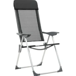 MAISON EXCLUSIVE - Chaises pliables de camping lot de 4 noir aluminium