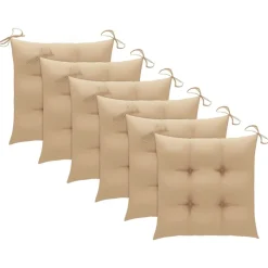 MAISON EXCLUSIVE - Chaises de jardin empilables avec coussins lot de 6 teck solide