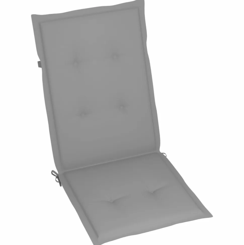 MAISON EXCLUSIVE - Chaises de jardin lot de 4 avec coussins gris bois teck solide