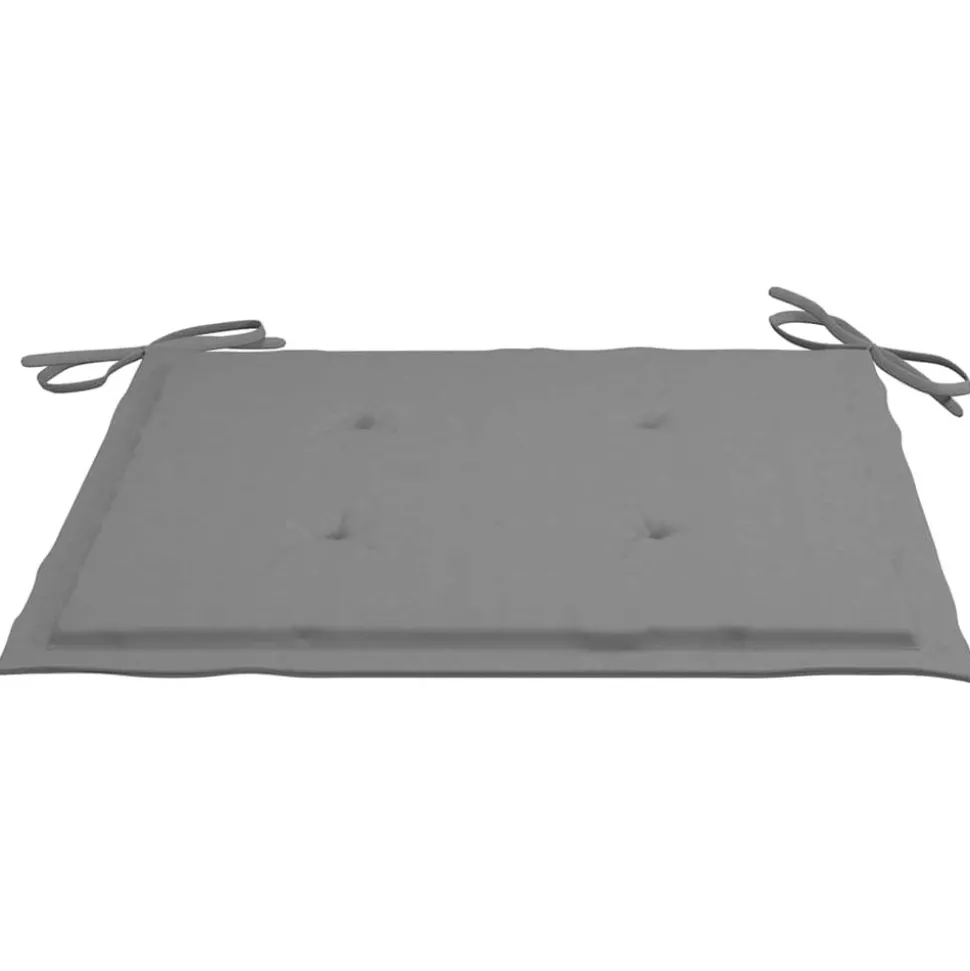 MAISON EXCLUSIVE - Chaises de jardin lot de 2 et coussins gris bois de teck massif