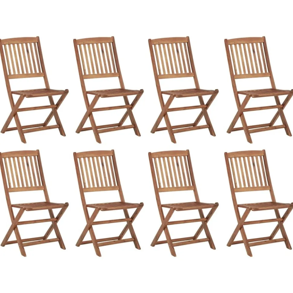 MAISON EXCLUSIVE - Chaises pliables d'extérieur 8 pcs bois d'acacia solide