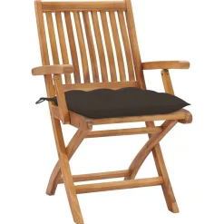 MAISON EXCLUSIVE - Chaises pliables de jardin avec coussins lot de 4 teck solide