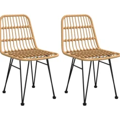 MAISON EXCLUSIVE - Chaises de jardin lot de 2 48x62x84 cm résine tressée