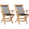 MAISON EXCLUSIVE - Chaises pliables de jardin lot de 2 bois teck solide et corde
