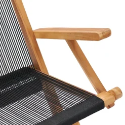 MAISON EXCLUSIVE - Chaises pliables de jardin lot de 2 bois teck solide et corde