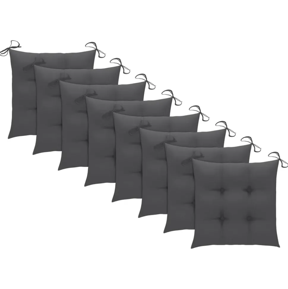 MAISON EXCLUSIVE - Chaises pliables de jardin avec coussins lot de 8 teck solide