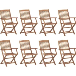 MAISON EXCLUSIVE - Chaises pliables d'extérieur lot de 8 bois d'acacia solide