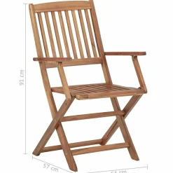 MAISON EXCLUSIVE - Chaises pliables d'extérieur lot de 8 bois d'acacia solide